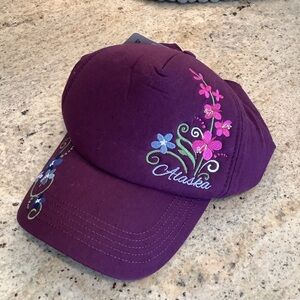 Alaska Purple Floral Cap NWT Souvenir Embroidered